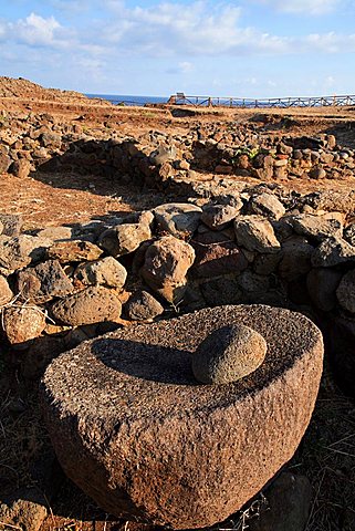 Prehistoric village, Contrada Tramontana, Ustica island, Sicily, Italy 