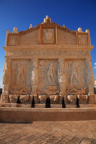 Old Greek fountain, Gallipoli, Apulia, Italy, Europe