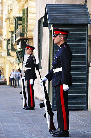 Guards at Grand Masters palace, Valletta, Malta, Europe