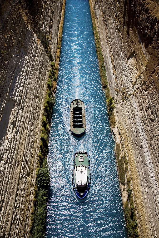 The Corinth Canal, Peloponnese, Greece, Europe