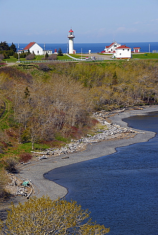 Lighthouse, Riviere Madeleine, East Coast, Gaspesie, Gaspe peninsula, Quebec, Canada, North America