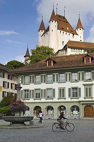 castle and rathausplatz, thun, switzerland