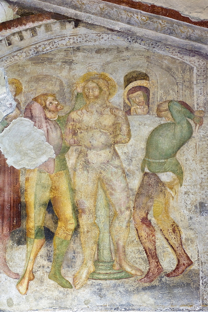 st. sebastian church: frescoes, nembro, italy