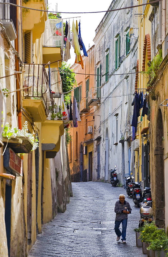 Procida street,Procida island,Naples,Campania,Italy,Europe.