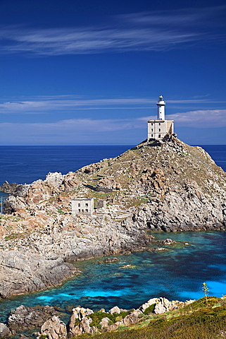 Punta Scorno lighthouse, Asinara island, Porto Torres, Sardinia, Italy, Europe