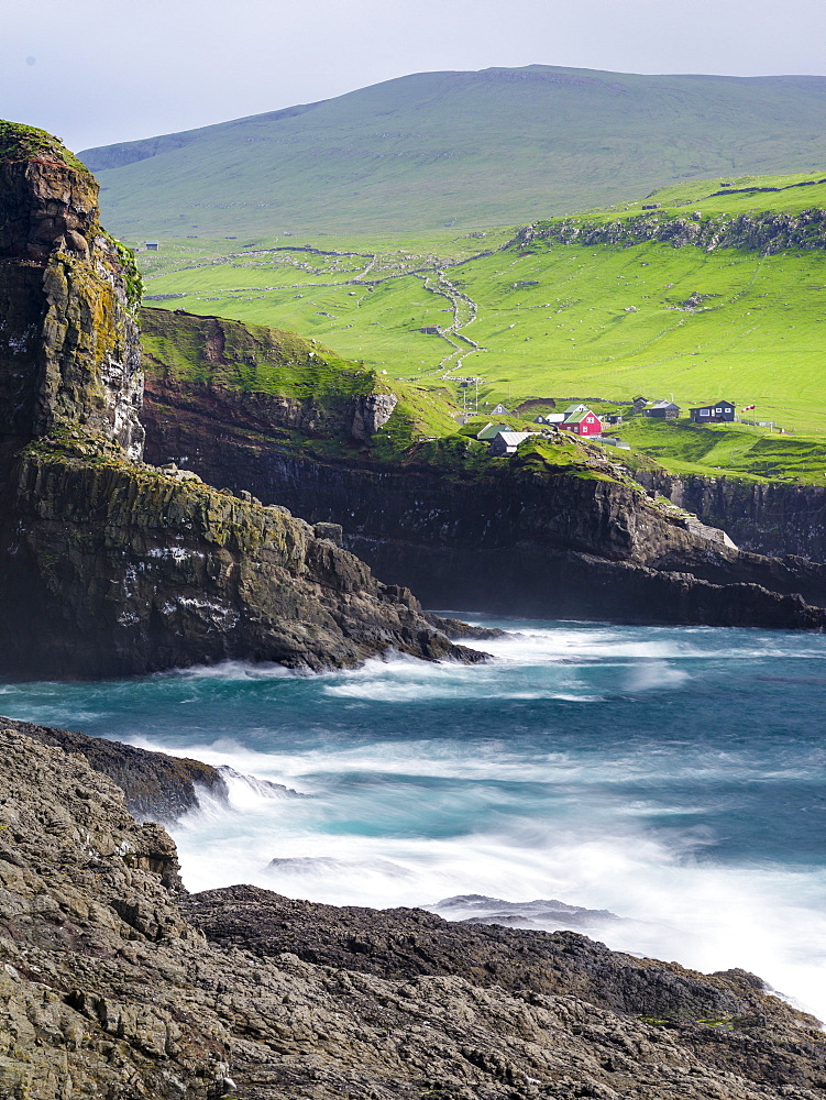 The island Mykines, part of the Faroe Islands in the North Atlantic, Denmark, Northern Europe