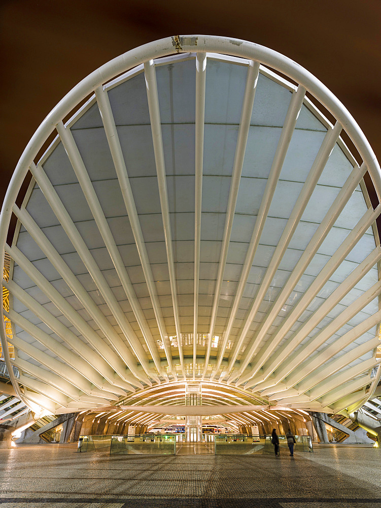 Train Station Oriente near the expo 98 area, a masterpiece by architect Santiago Calatrava and one of the symbols of the city.   Lisbon (Lisboa) the capital of Portugal. Europe, Southern Europe, Portugal