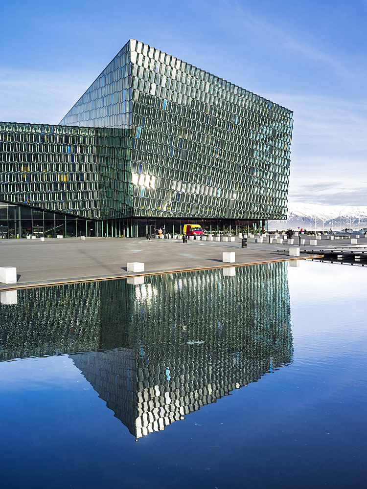 Reykjavik, Harpa, the new convert hall and conference center (inaugurated in 2011). The buidling is considered to be one of the new architectural icons of Iceland. europe, northern europe, iceland,  February