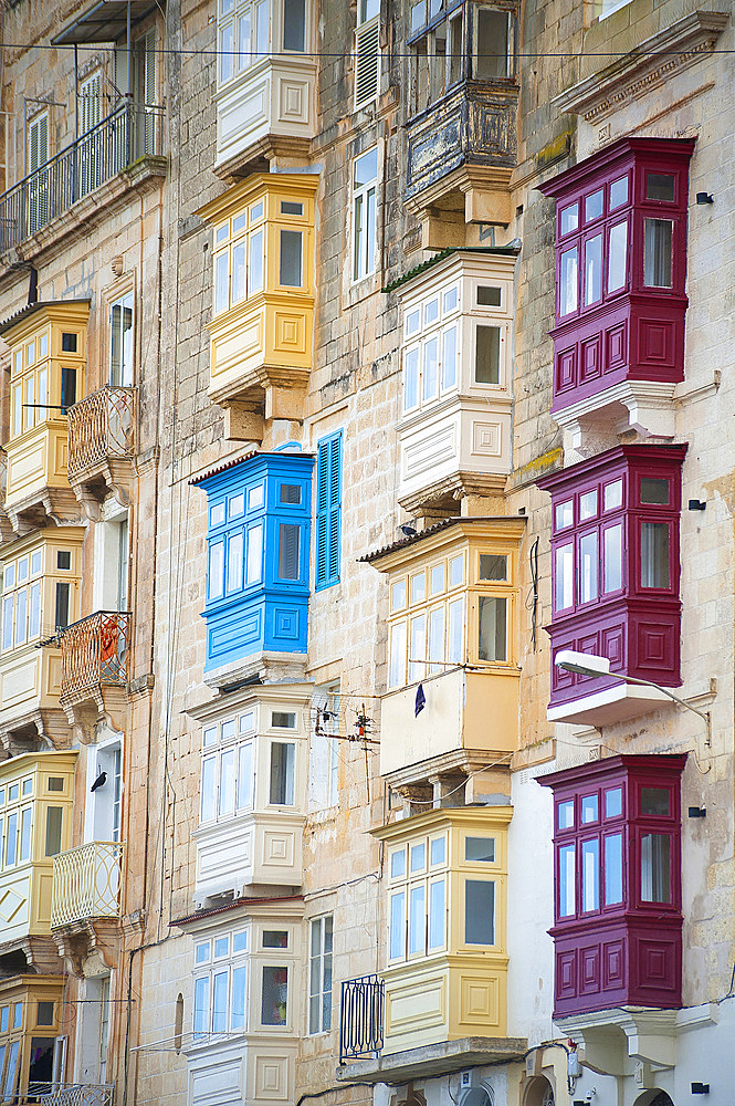 La Valletta, Capital of Culture 2018, Typical Balcony, Malta Island, Mediterranean Sea, Europe