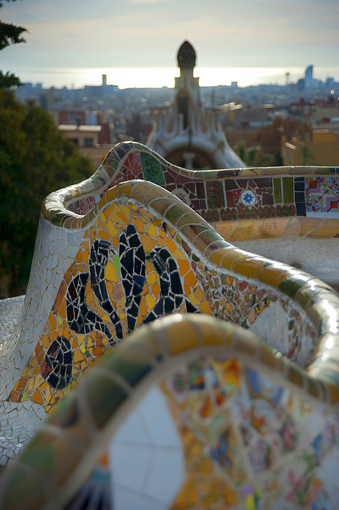 Parc Güell, Barcelona, Catalonia, Spain, Europe