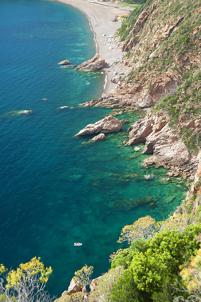 Plage De Bussaglia, sandy beach, Porto, Calanches, Porto, Corsica, France, Europe