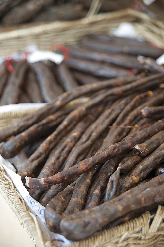 Typical sausage, Ajaccio, Corsica, France, Europe