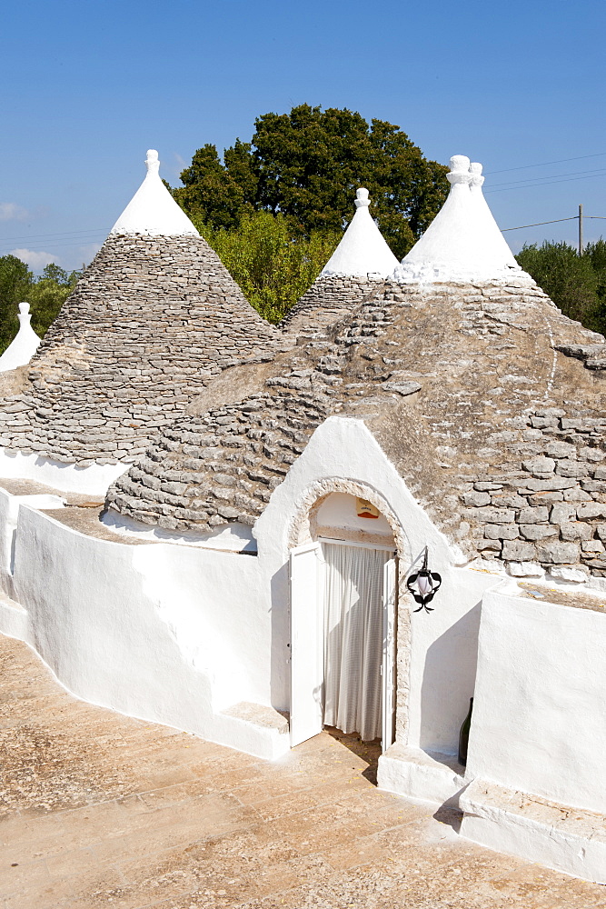 Traditional old Trullo refurbished, Ceglie, Valle d'Itria Valley, Apulia, Southern Italy, Europe