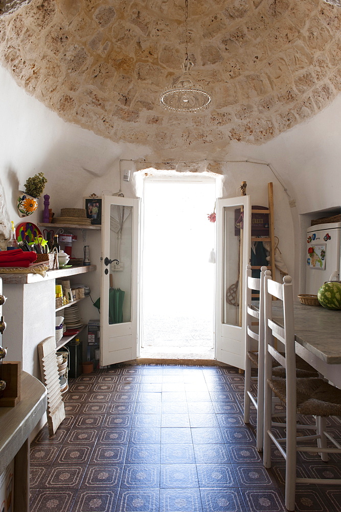 Traditional old Trullo refurbished, Ceglie, Valle d'Itria Valley, Apulia, Southern Italy, Europe