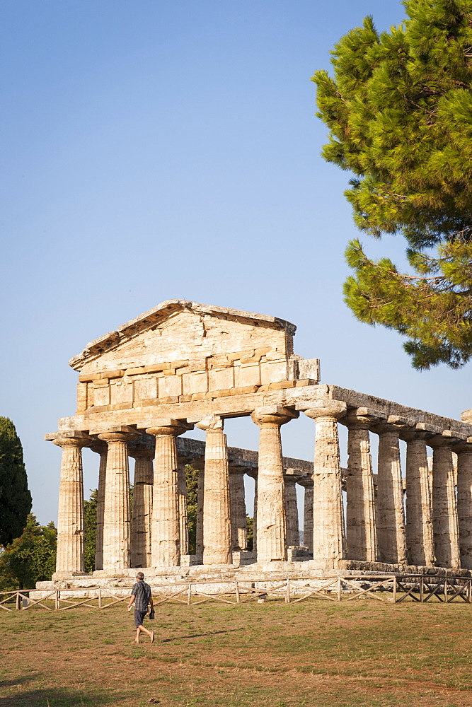 Temple of Athena, Paestum archeological area, UNESCO, World Heritage Site, province of Salerno, Campania, Italy, Europe