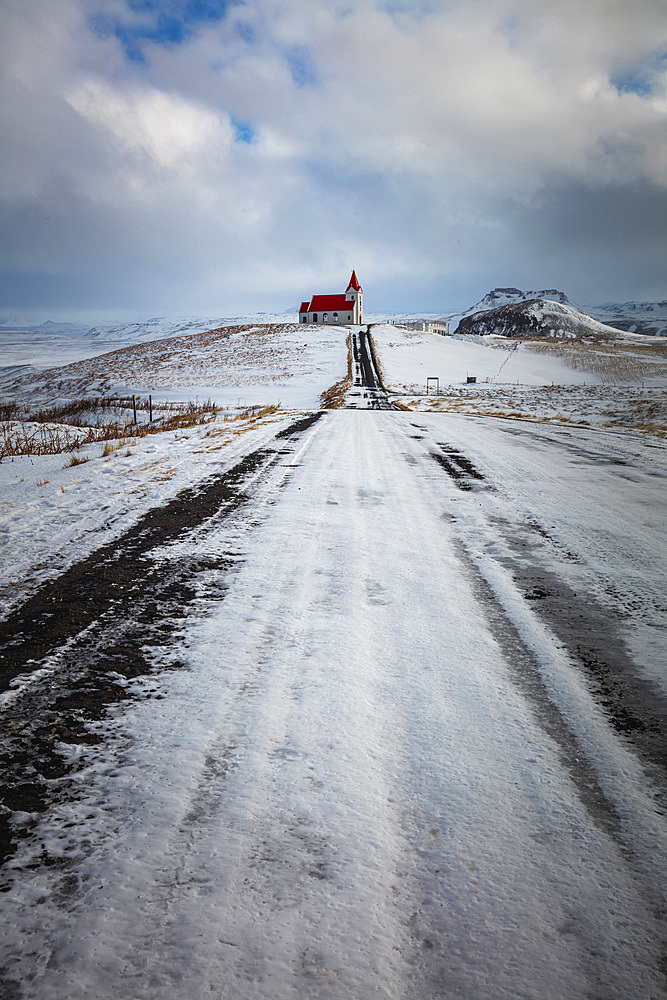 Ingjaldsholl Church, Iceland, North Atlantic Ocean