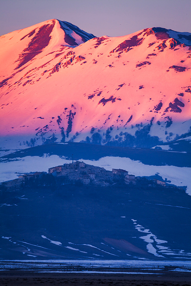 A view of Castelluccio di Norcia, Norcia, Umbria, Italy, Italy, Europe