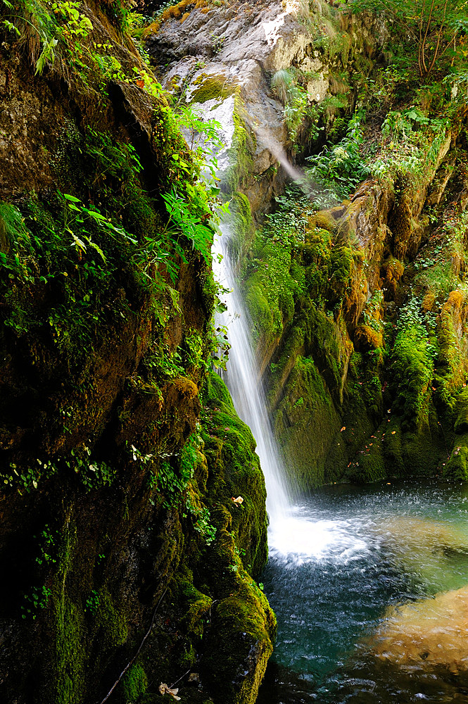 Hike to the waterfalls of Pian delle Gorre, Ligurian Alps, Chiusa di Pesio, Cuneo, Piedmont, Italy, Europe