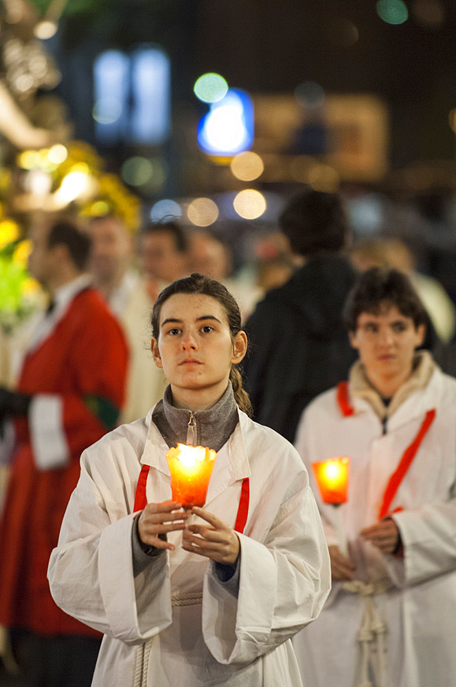 Mooment of the Good Friday Procession in Savona is a religious event, which dates back to 1200 AD in the Middle Ages. Savona; Liguria; Italy.