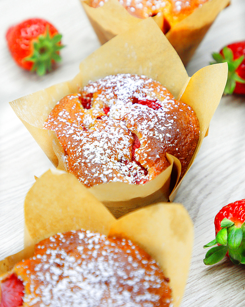 Strawberry muffins, Italy, Europe