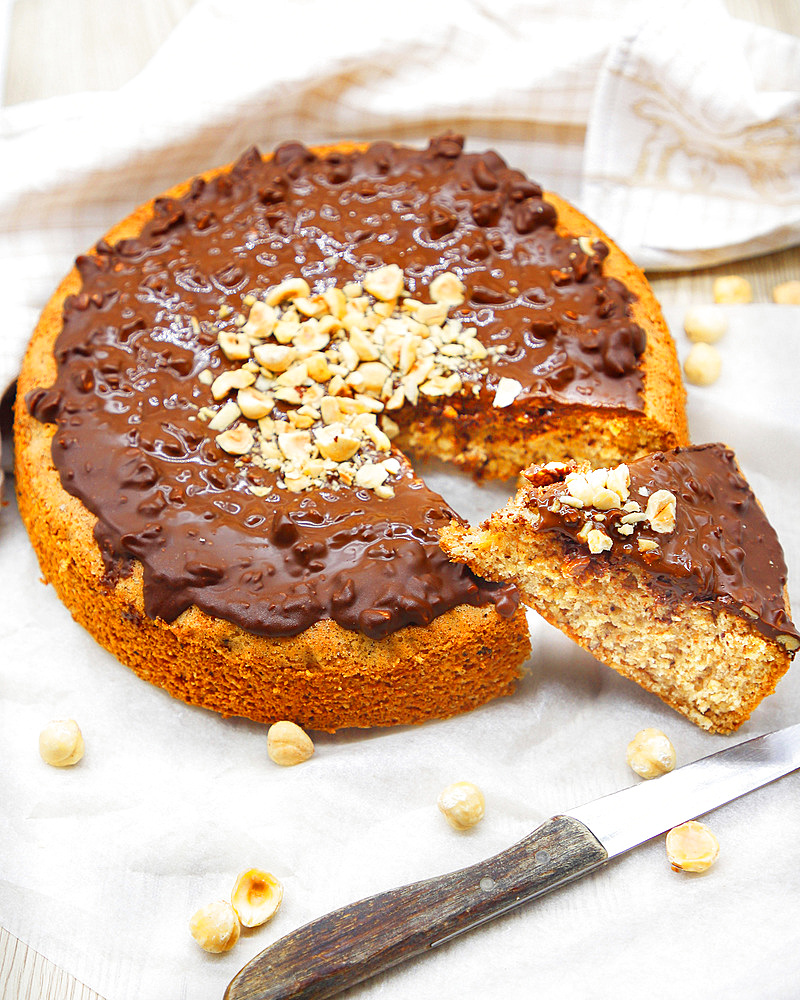 Chocolate and hazelnuts cake, Italy, Europe