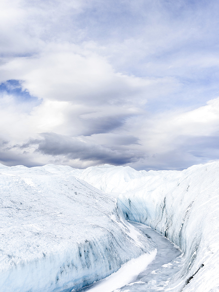 Landscape on the Greenland Ice Sheet near Kangerlussuaq. America, North America, Greenland, Denmark