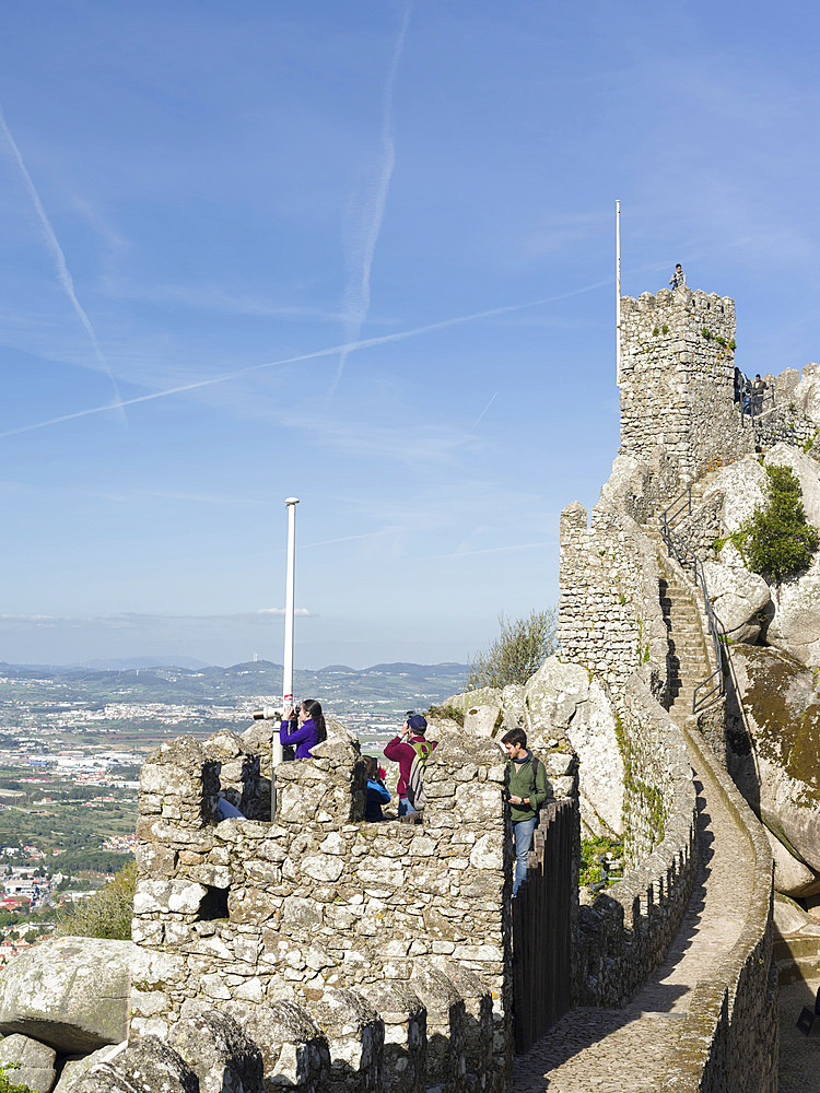 Castelo dos Mouros, the Moors Castle, in Sintra near Lisbon, part of the UNESCO World Heritage. Europe, Southern Europe, Portugal