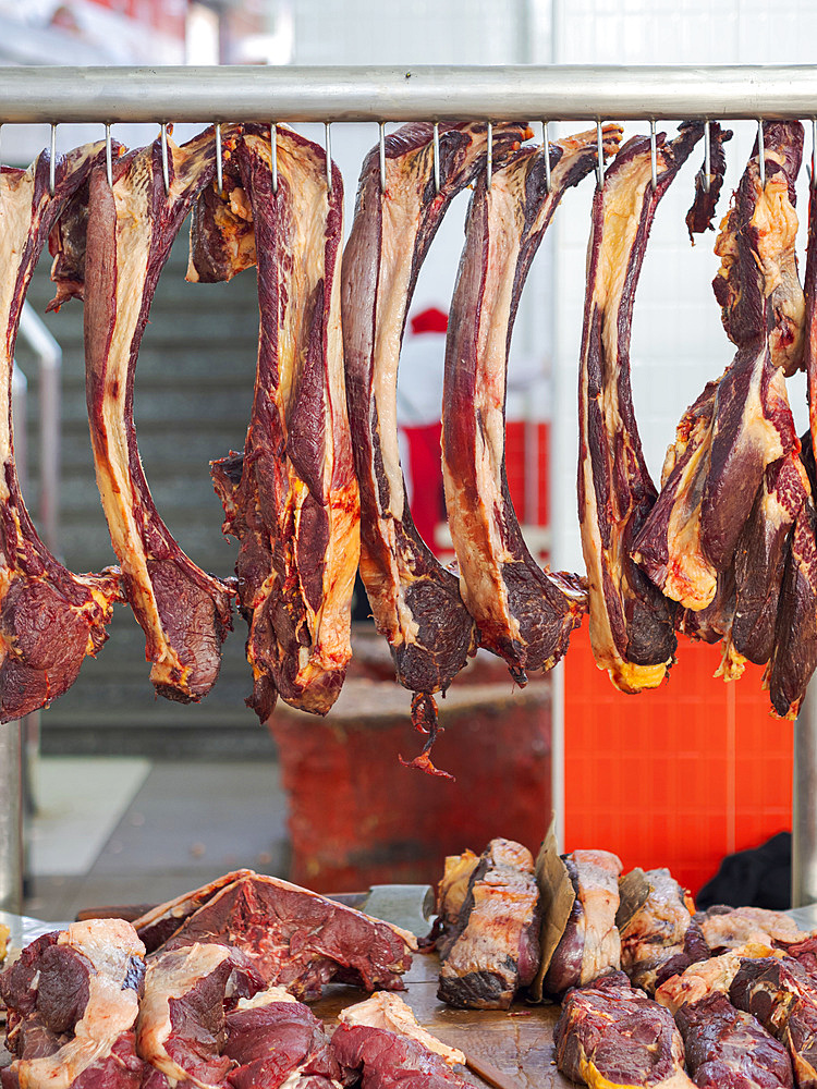 Osch-Bazaar, butchery. The capital Bishkek . Asia, Central Asia, Kyrgyzstan