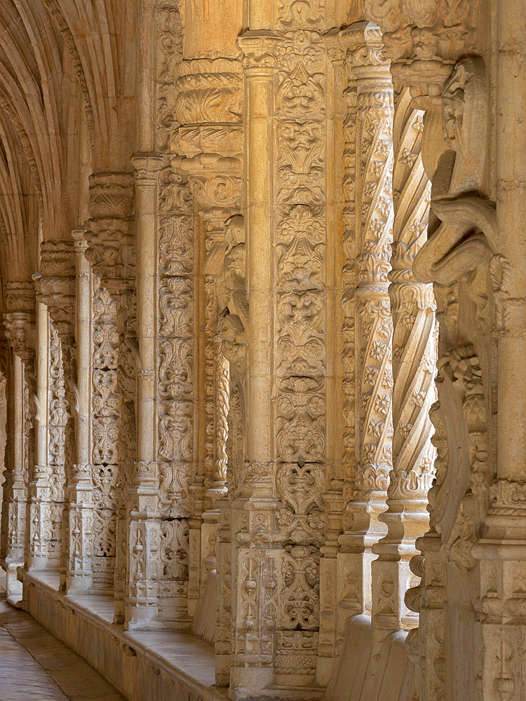 The two storied cloister. Mosteiro dos Jeronimos (Jeronimos Monastery, Hieronymites Monastery) in Belem, listed as UNESCO world heritage. Lisbon (Lisboa), the capital of Portugal Europe, Southern Europe, Portugal