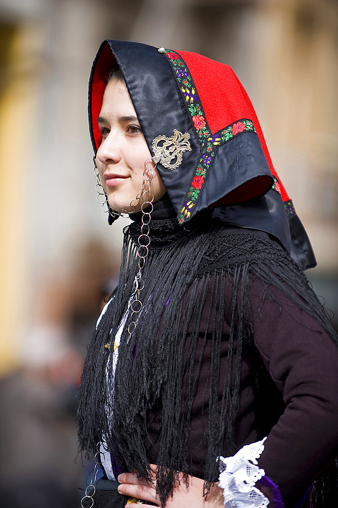 Cagliari, Villagrande Strisaili Traditional Dress; Sant'Efisio traditional event, the most important religious feast in Sardinia, Italy, Europe