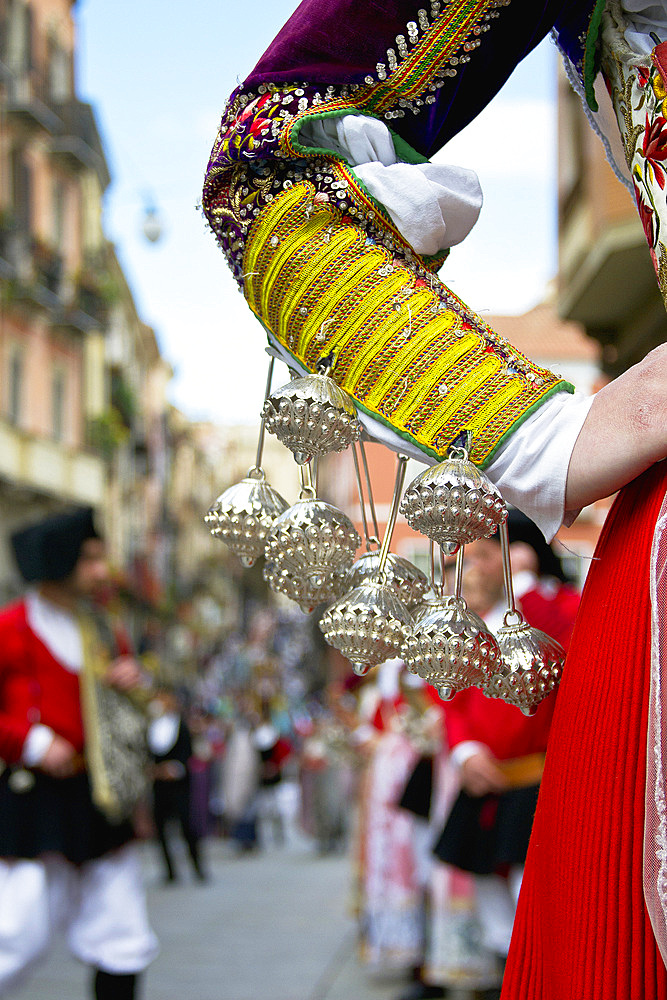 Cagliari, Ittiri Dress e Jewel, Sant'Efisio traditional event, the most important religious feast in Sardinia, Italy, Europe