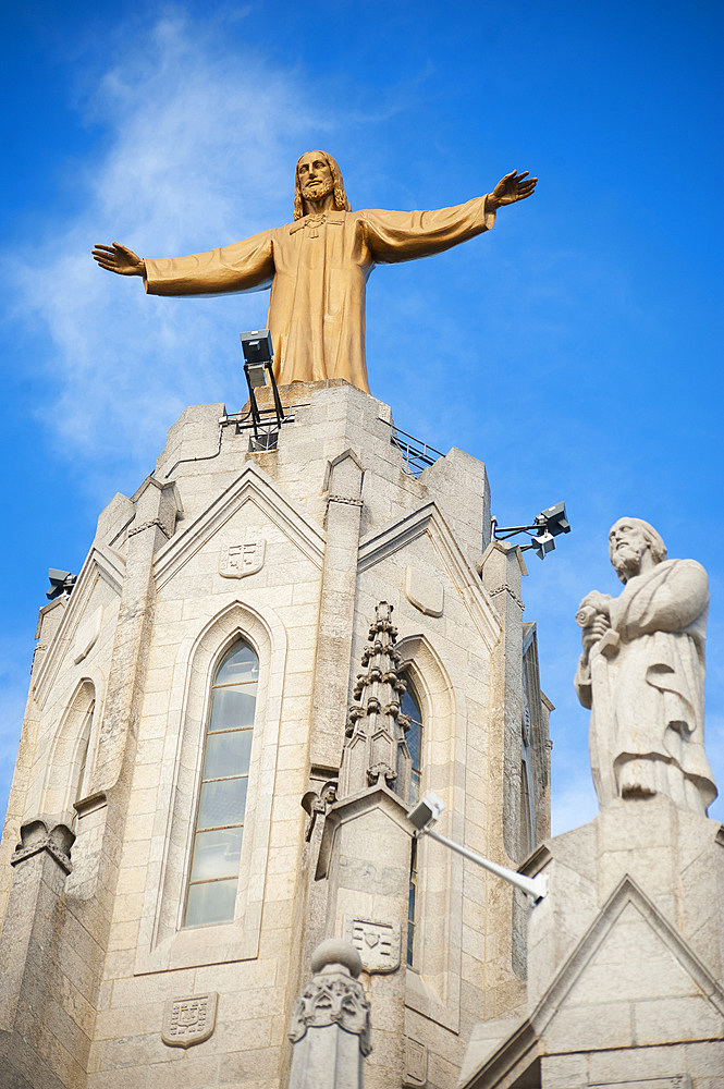 State of Jesus, Temple Expiatori del Sagrat Cor, Tibidabo, Barcelona, Catalonia, Spain, Europe