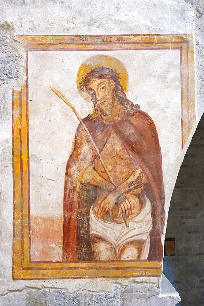 Abbey of San Clemente al Vomano, Interior, Fresco, Guardia Vomano, Notaresco, Abruzzo, Italy, Europe