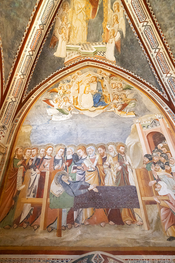 Sanctuary of the Sacro Speco of San Benedetto, Interior, Frescoes, Subiaco, Lazio, Italy, Europe