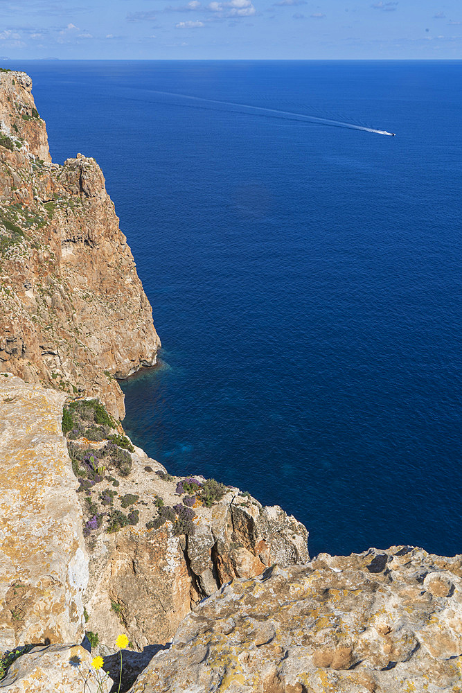 Far de la Mola, Punta Des Far, Cliff, Balearis Islands, Formentera, Spain