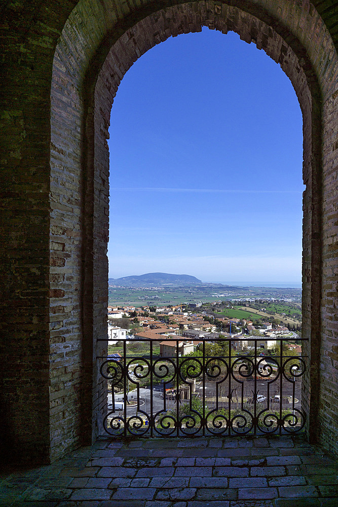 View from the Palace Venieri, Landscape, Recanati, Marche, Italy, Europe