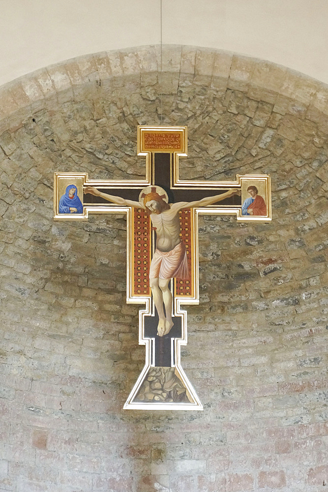 San Michele Arcangelo church, Crucifix, Bevagna, Umbria, Italy, Europe