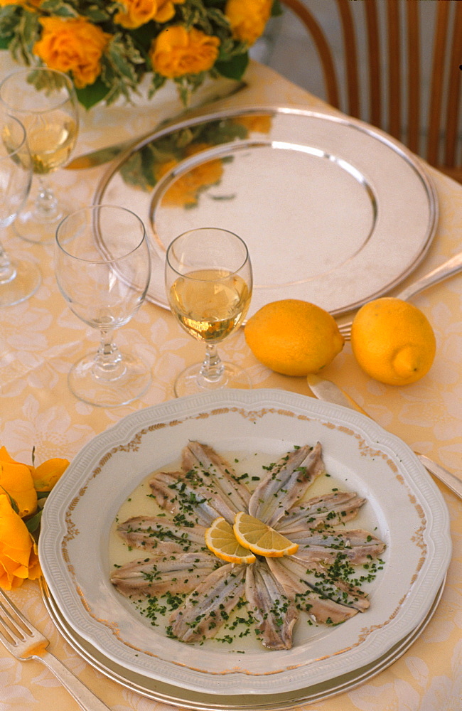 Marinated anchovies, Camogli, Liguria, Italy