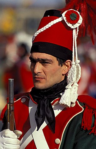 Infantryman, Traditional carnival, Ivrea, Piemonte, Italy