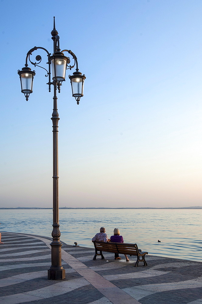 Evening, Lazise, Lake Garda, Italian Lakes, Lombardy, Italy, Europe