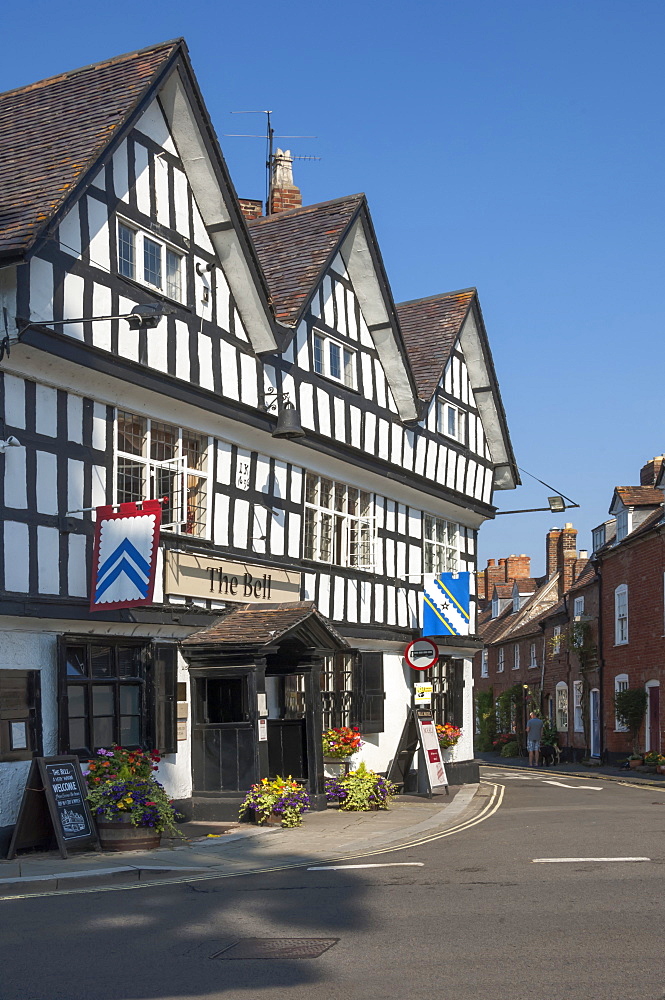 Half timbered historic Inn on Church Street, Tewkesbury, Gloucestershire, England, United Kingdom, Europe