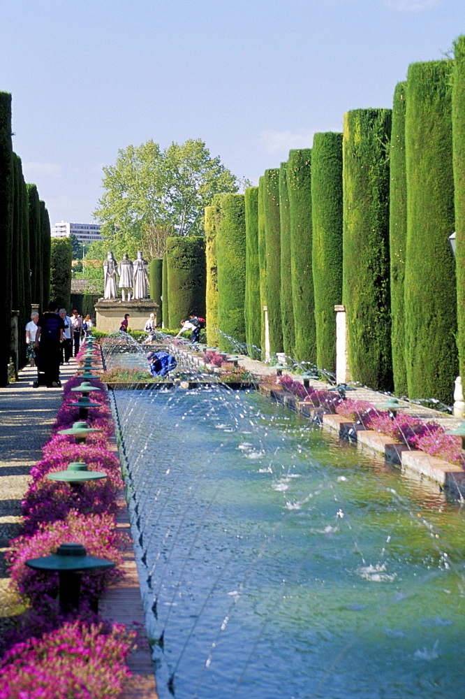 Fountains in gardens, Cordoba, Andalucia (Andalusia), Spain, Europe