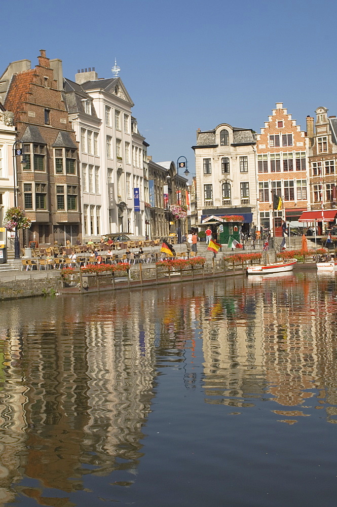 Merchants' premises by the river, Ghent, Belgium, Europe