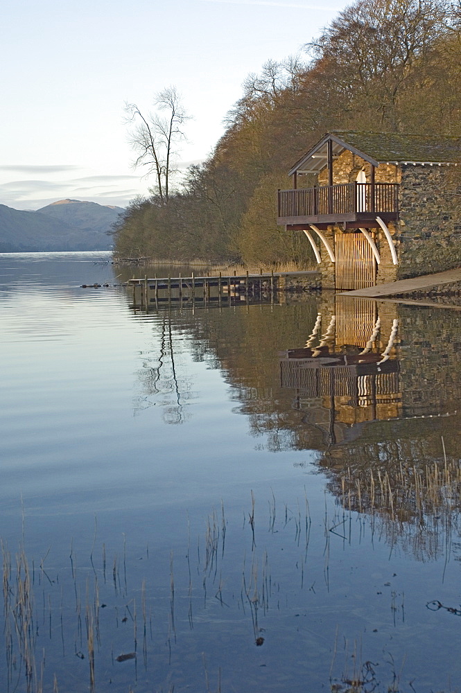 The Boathouse, Lake Ullswater, Lake District National Park, Cumbria, England, United Kingdom, Europe