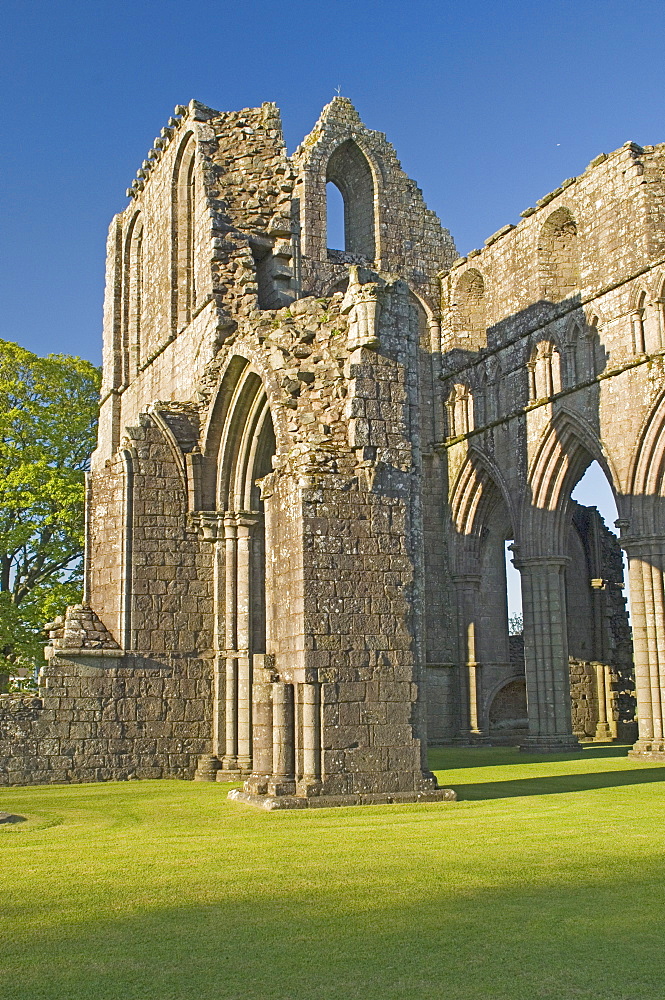 The 12th century Cistercian Dundrennan Abbey, founded by David 1st, where Mary Queen of Scots spent her last night on Scottish soil, Dumfries and Galloway, Scotland, United Kingdom, Europe