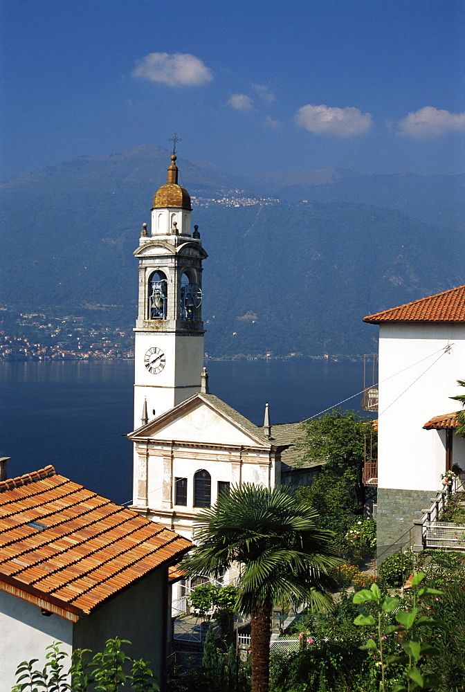 Bell tower of church, Lake Como, Italian Lakes, Italy, Europe