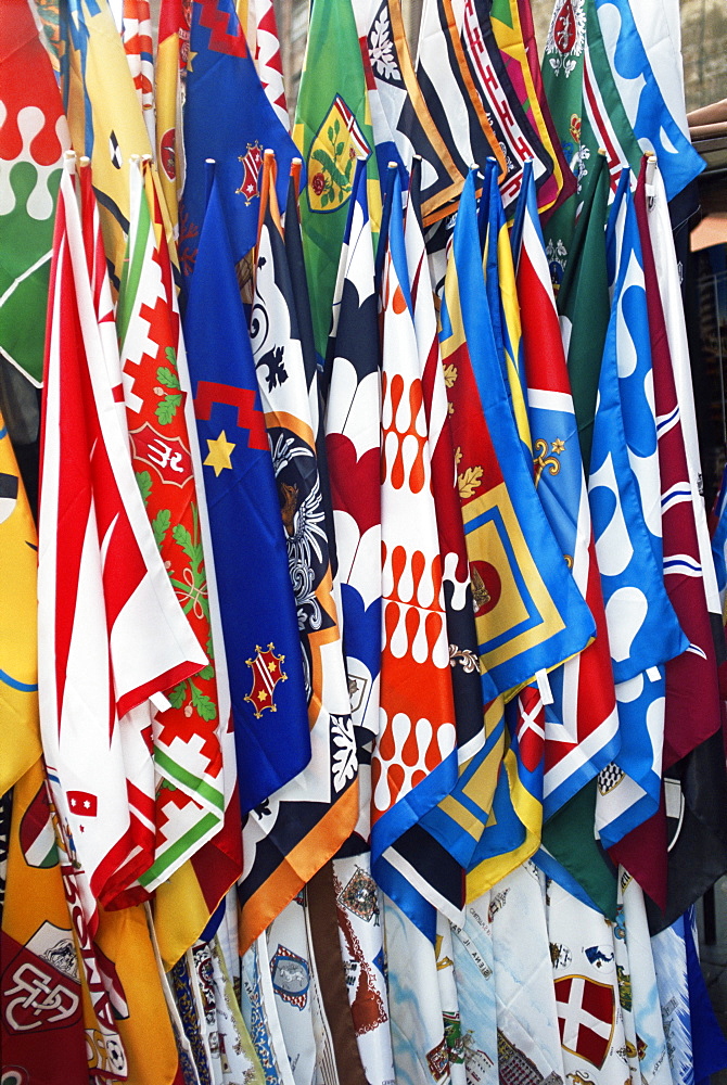 Flags and banners, Siena, Tuscany, Italy, Europe