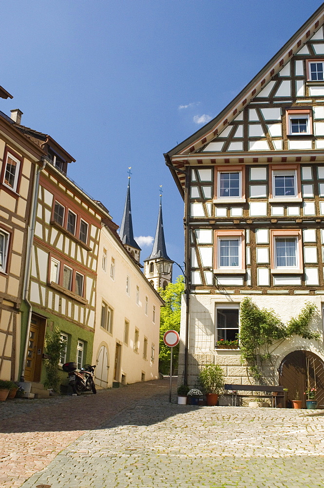 On the River Neckar, Bad Wymphen (Bad Wimpfen), Baden-Wurttemberg, Germany, Europe