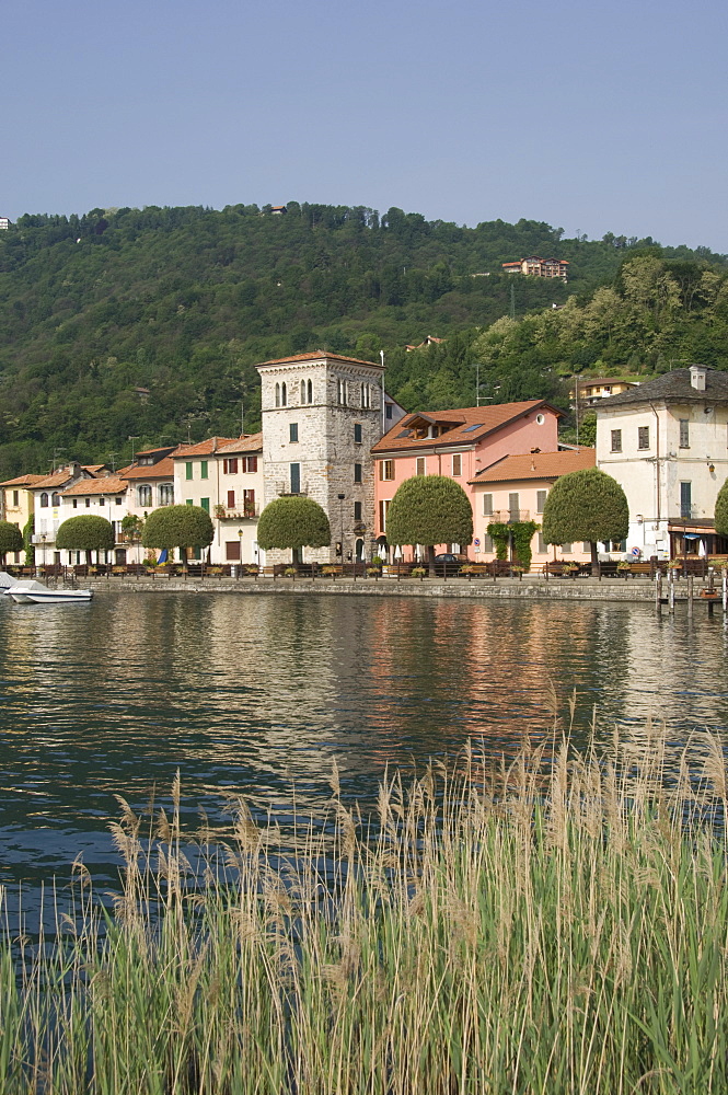 Lakeside promenade at Pella, Lake Orta, Piedmont, Italy, Europe