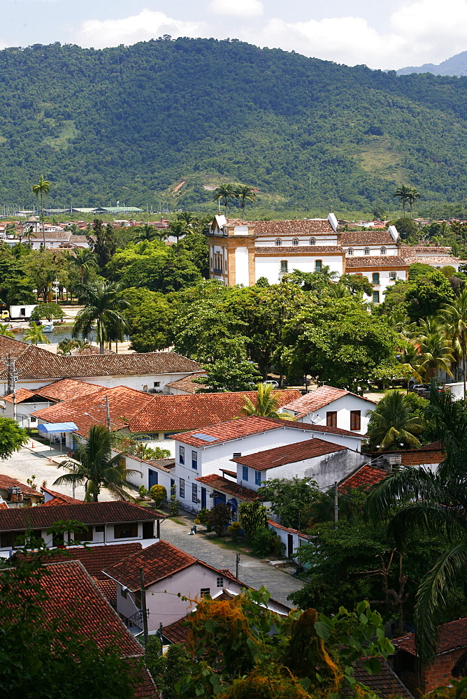 View over Paraty (Parati) seen from the fort, Rio de Janeiro State, Brazil, South America 